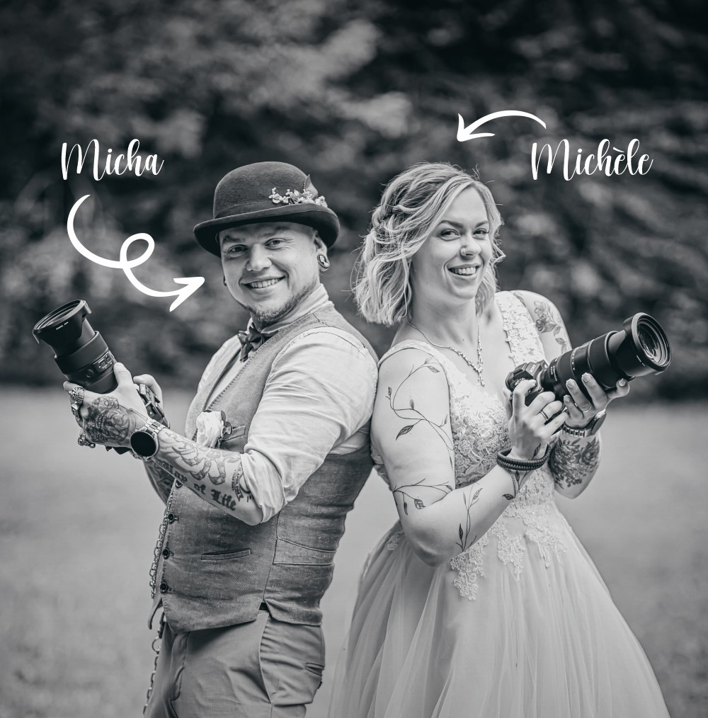 Michèle und Micha (Fotografen aus Husum an der Nordsee in Nordfriesland) schwarz weiß